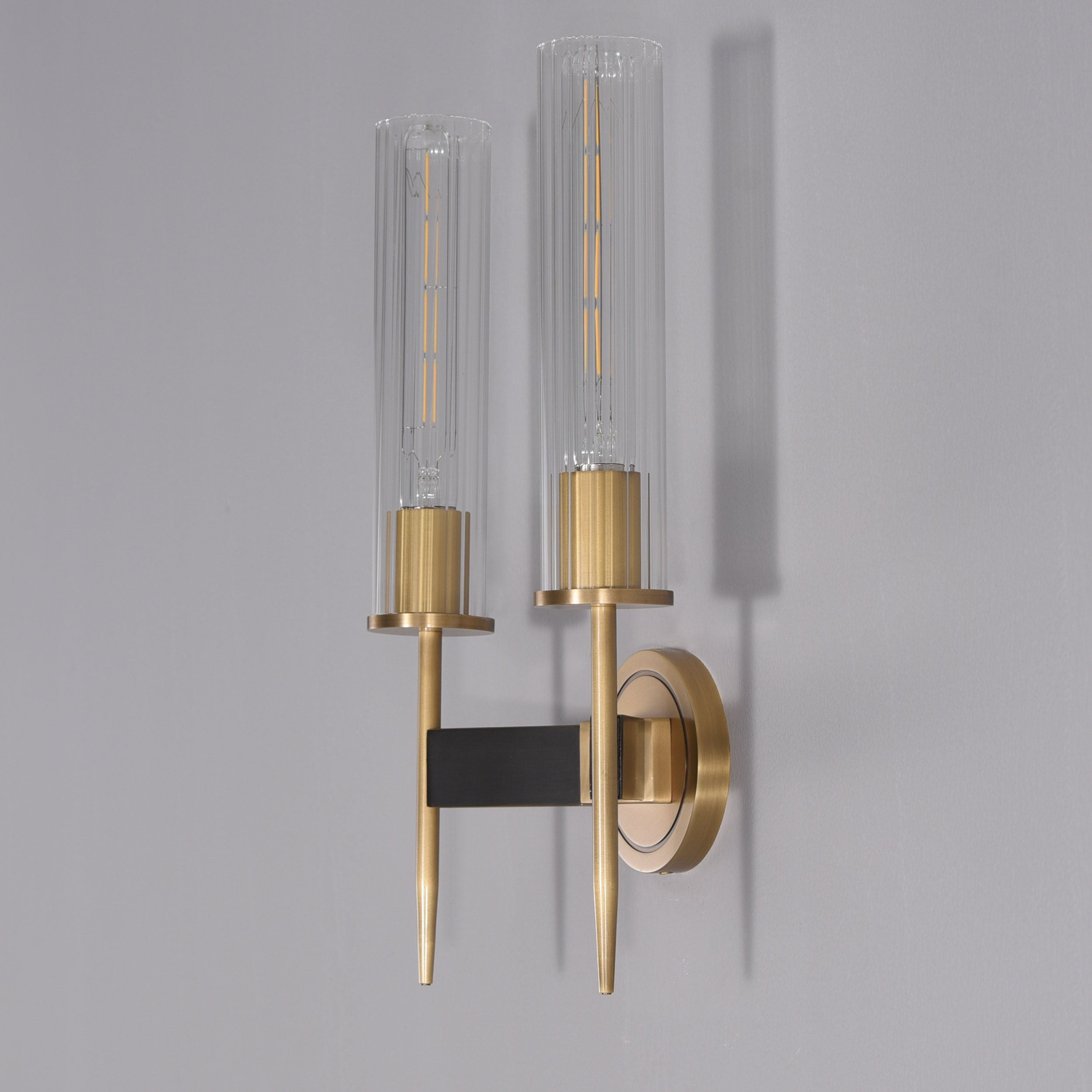 Figure Double Sconce Brass