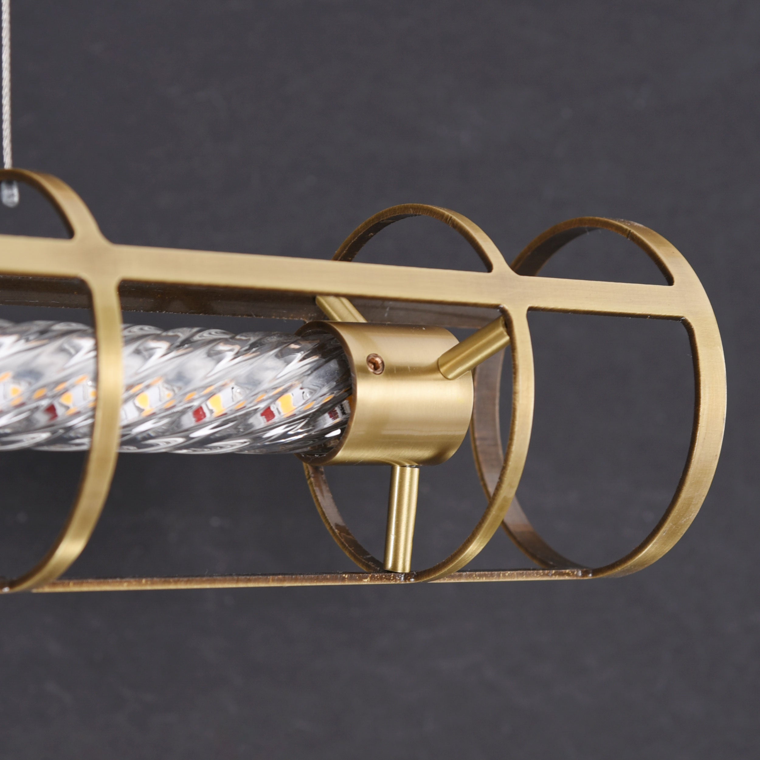 Tonger Pant Linear Chandelier Brass