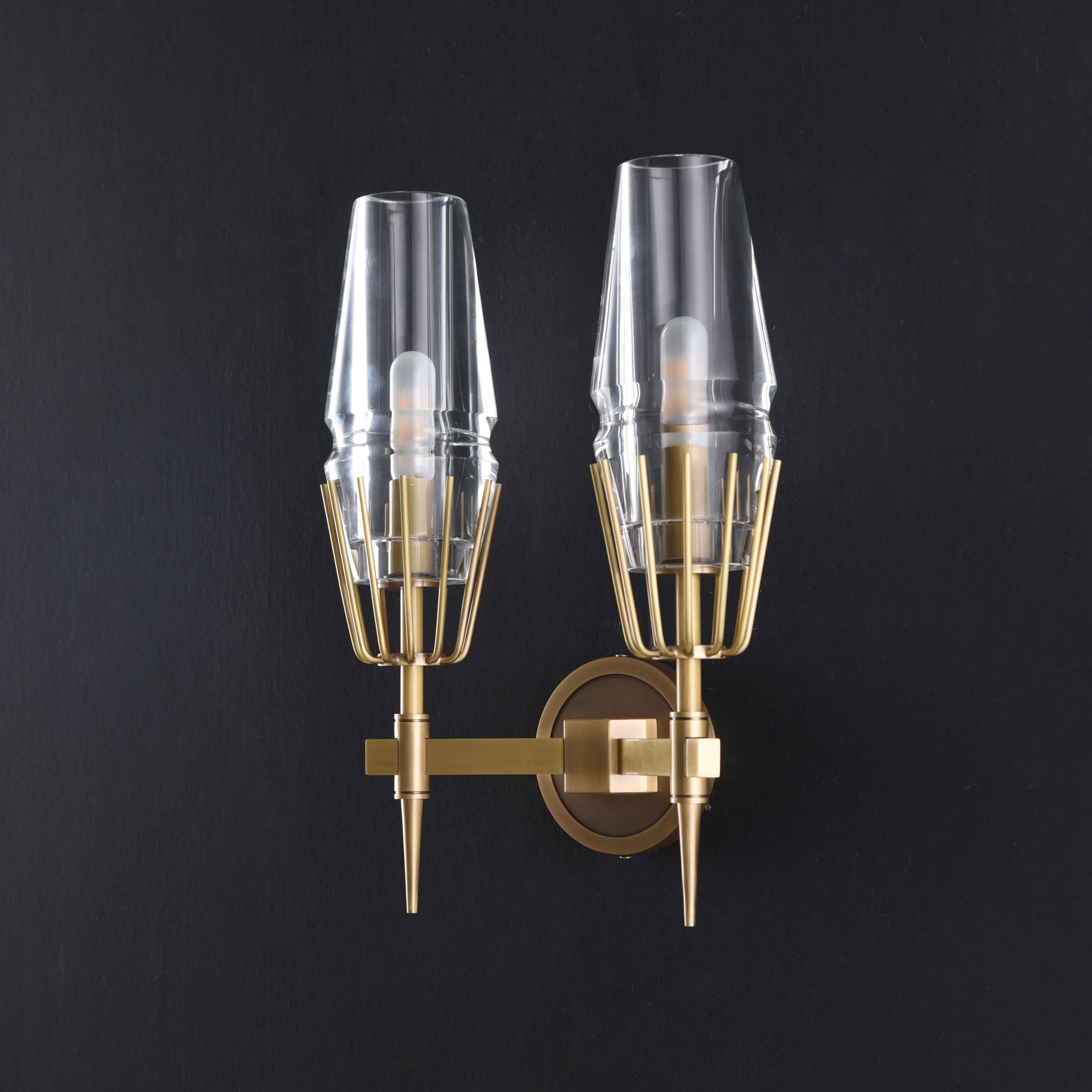 TATA Crystal Double Sconce Brass