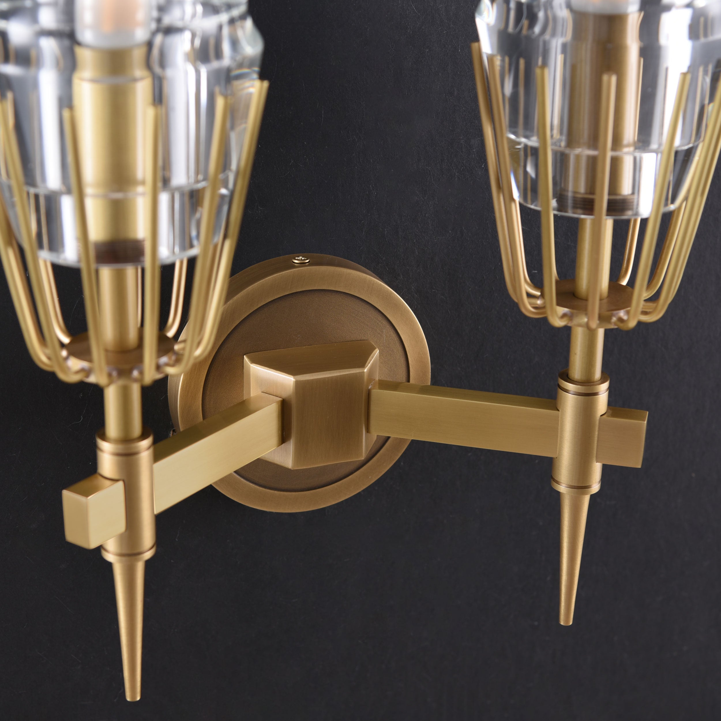 TATA Crystal Double Sconce Brass