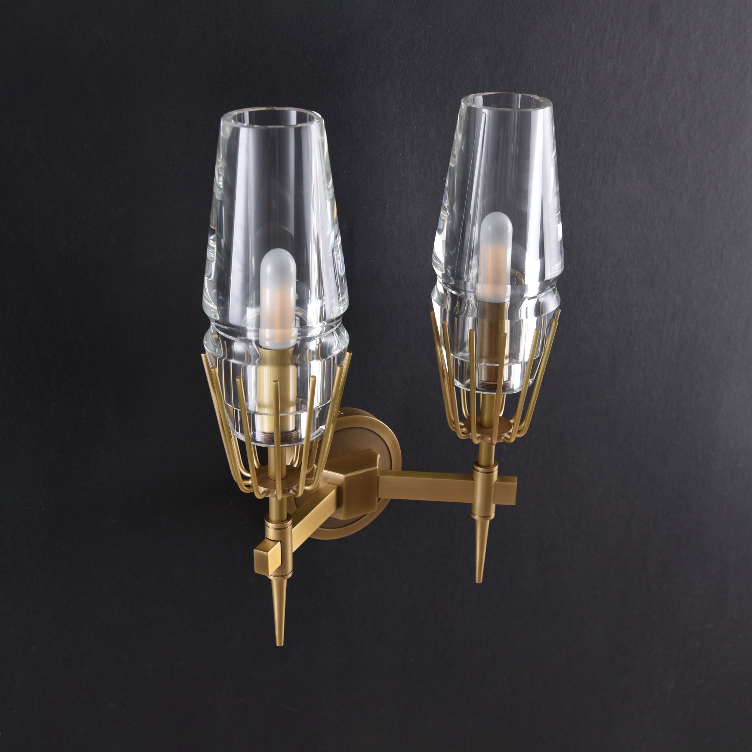 TATA Crystal Double Sconce Brass