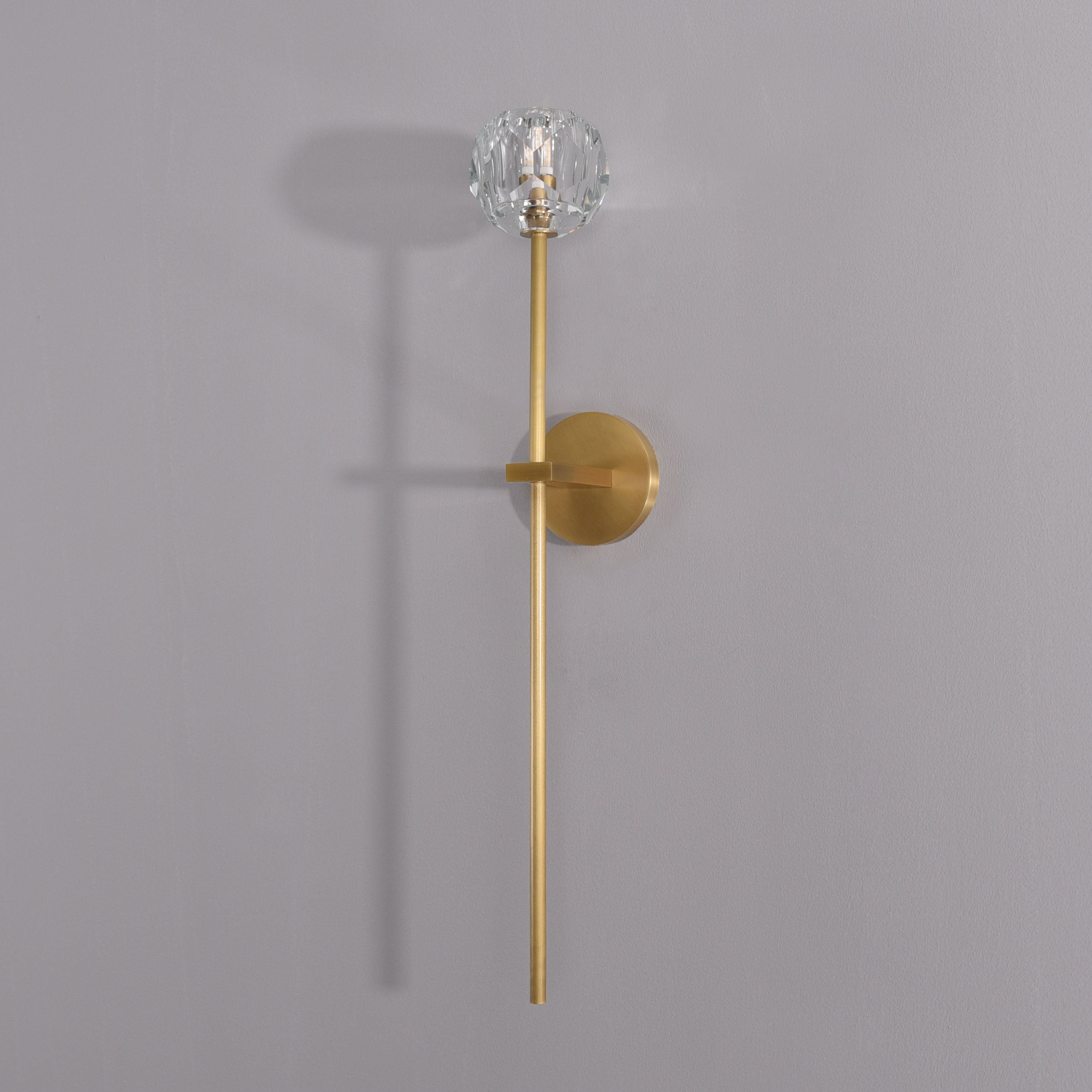 Spheres De Crystal Single Sconce Brass