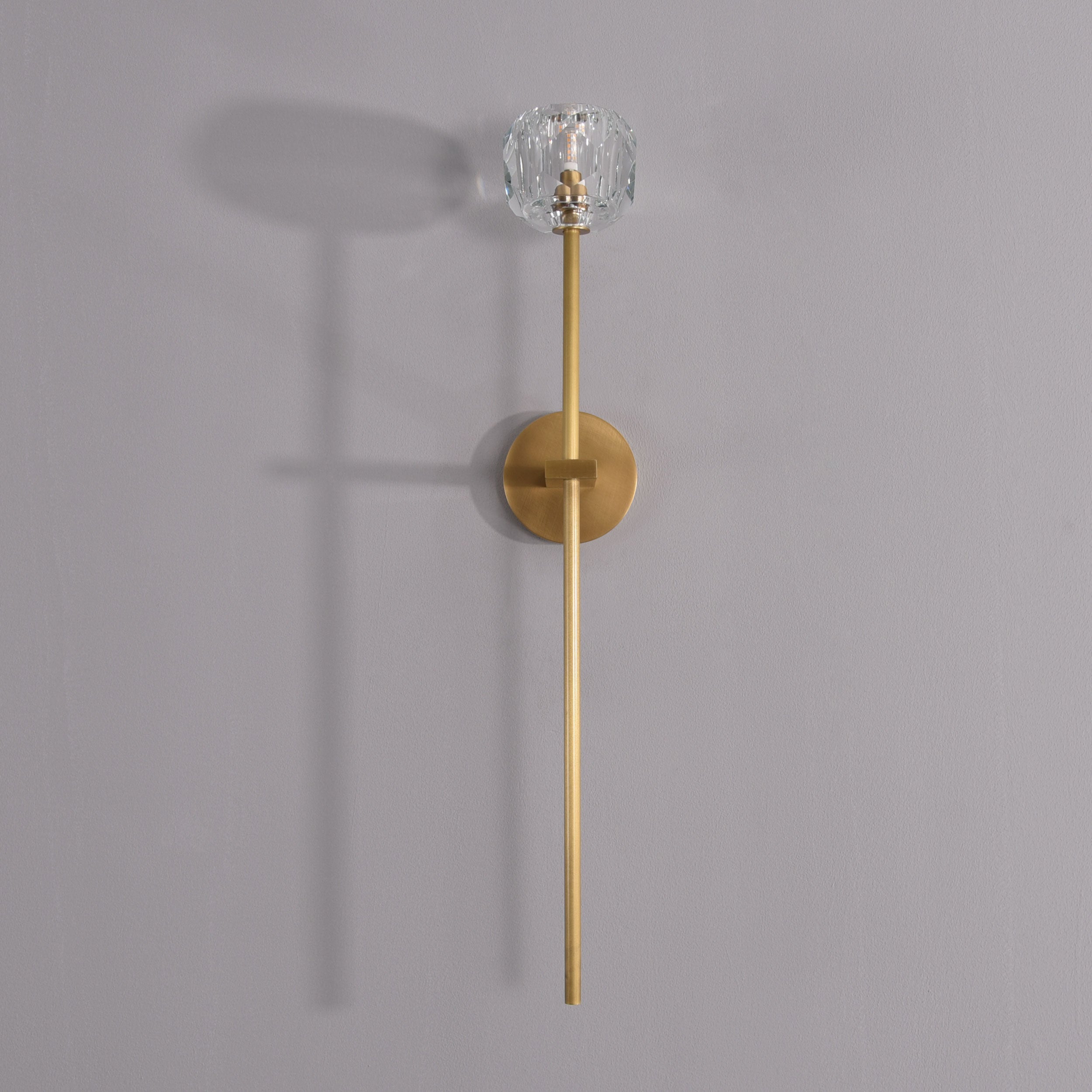 Spheres De Crystal Single Sconce Brass