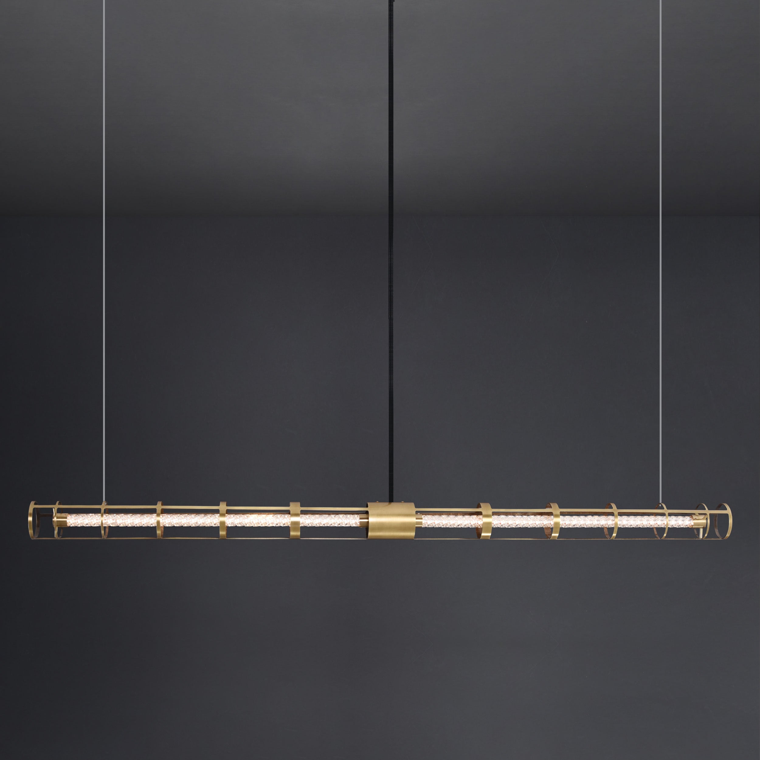 Tonger Pant Linear Chandelier Brass