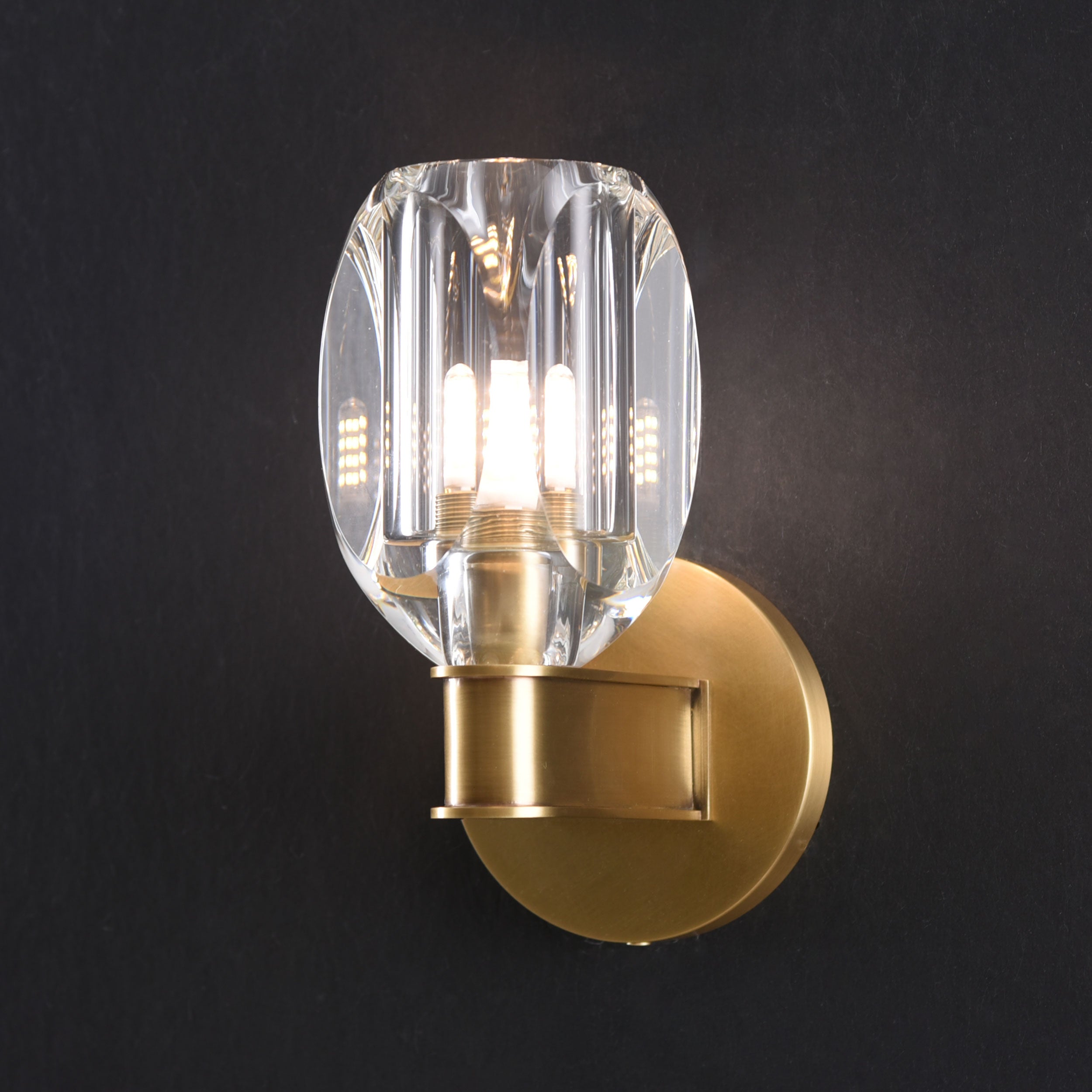 Toll Crystal Sconce Brass