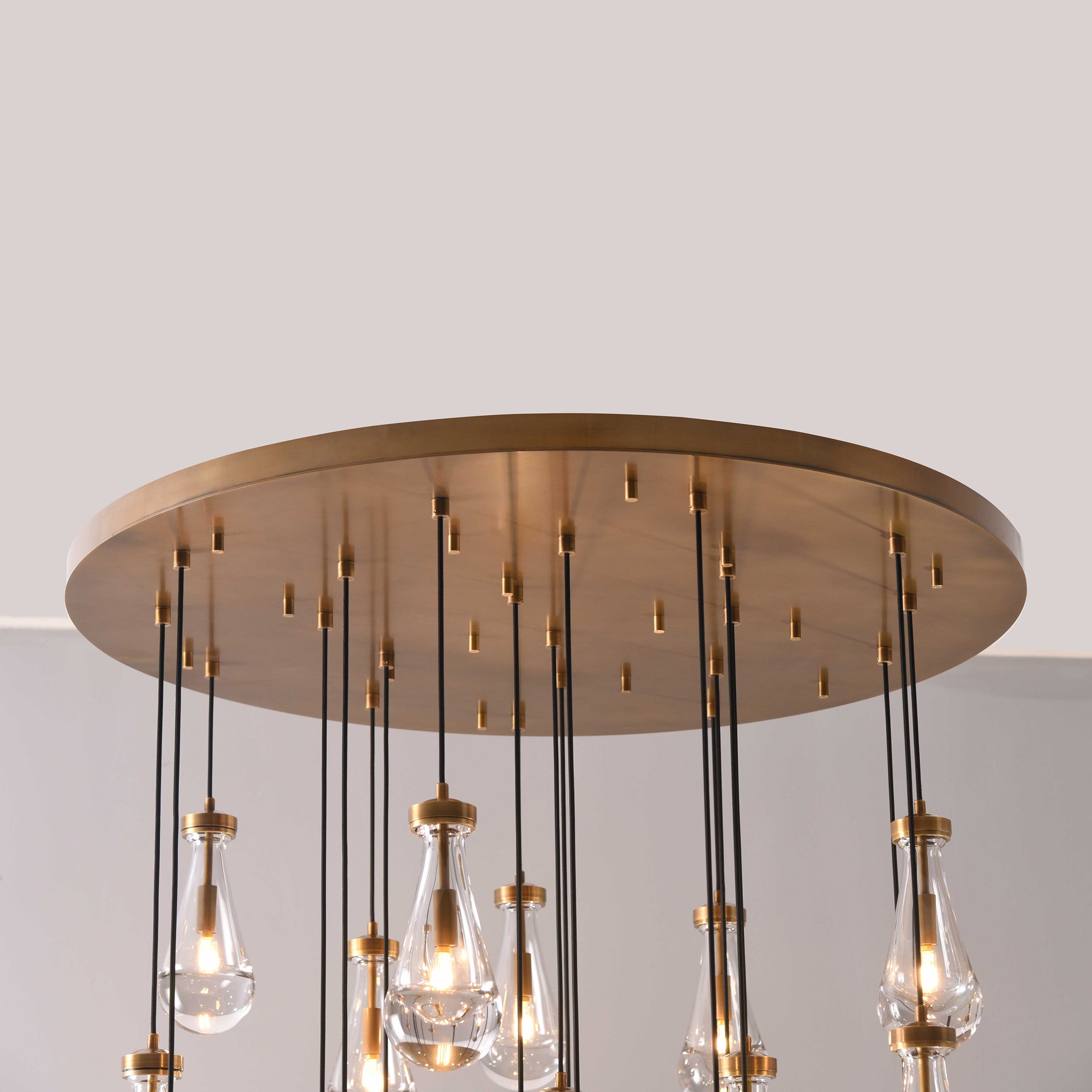 Kelly Round Chandelier 36" Brass