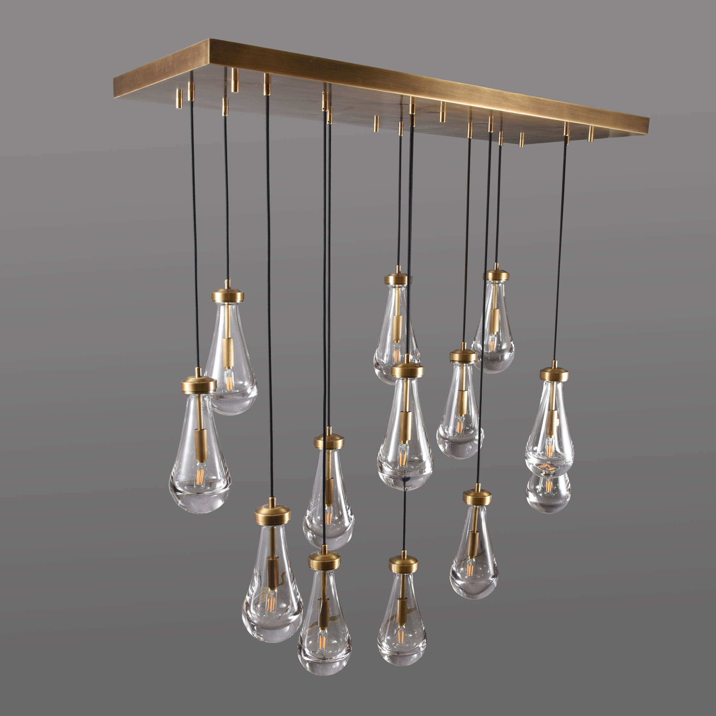 Kelly Linear Chandelier 48" Brass