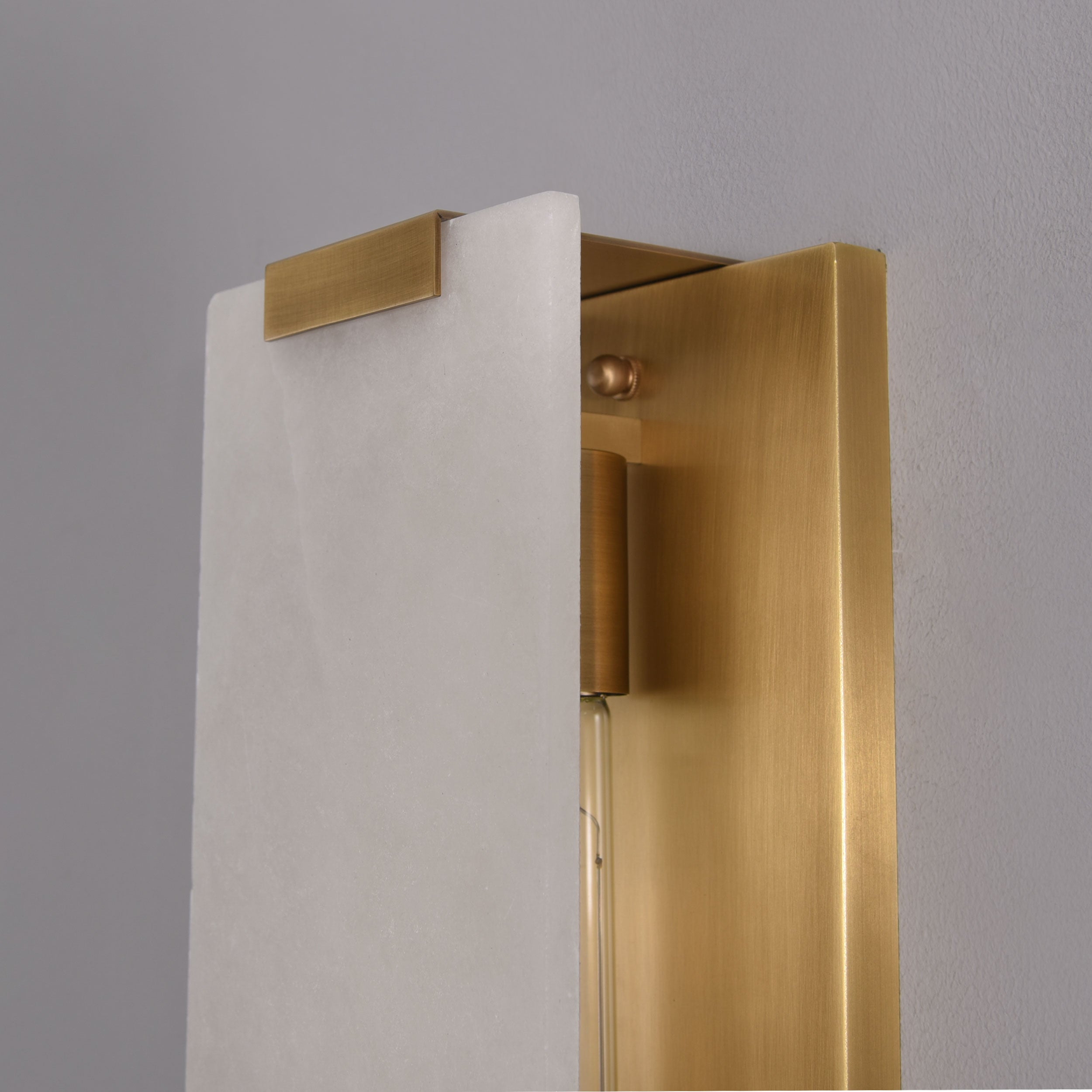 Board  Alabaster Sconce Brass