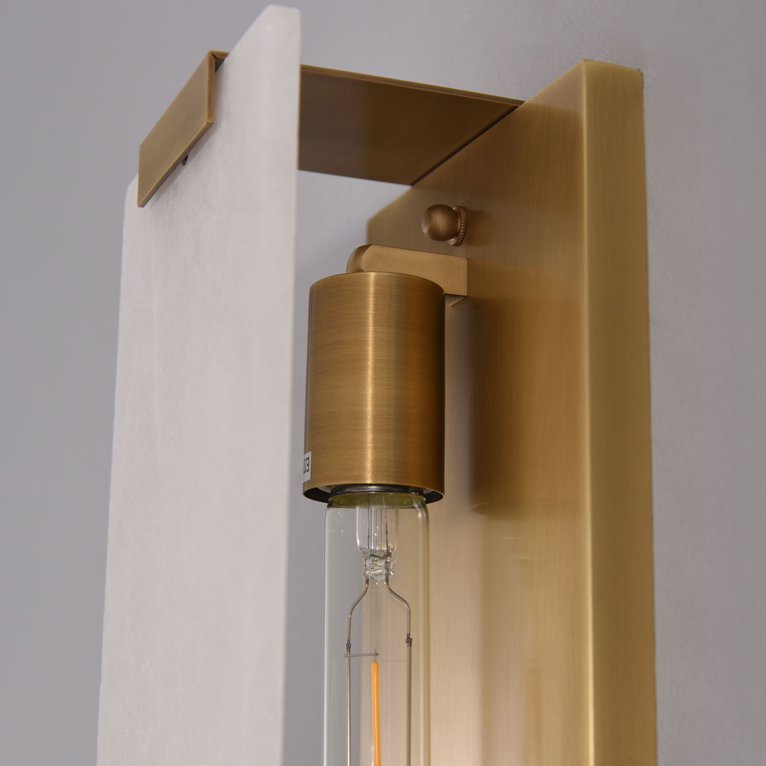 Board  Alabaster Sconce Brass