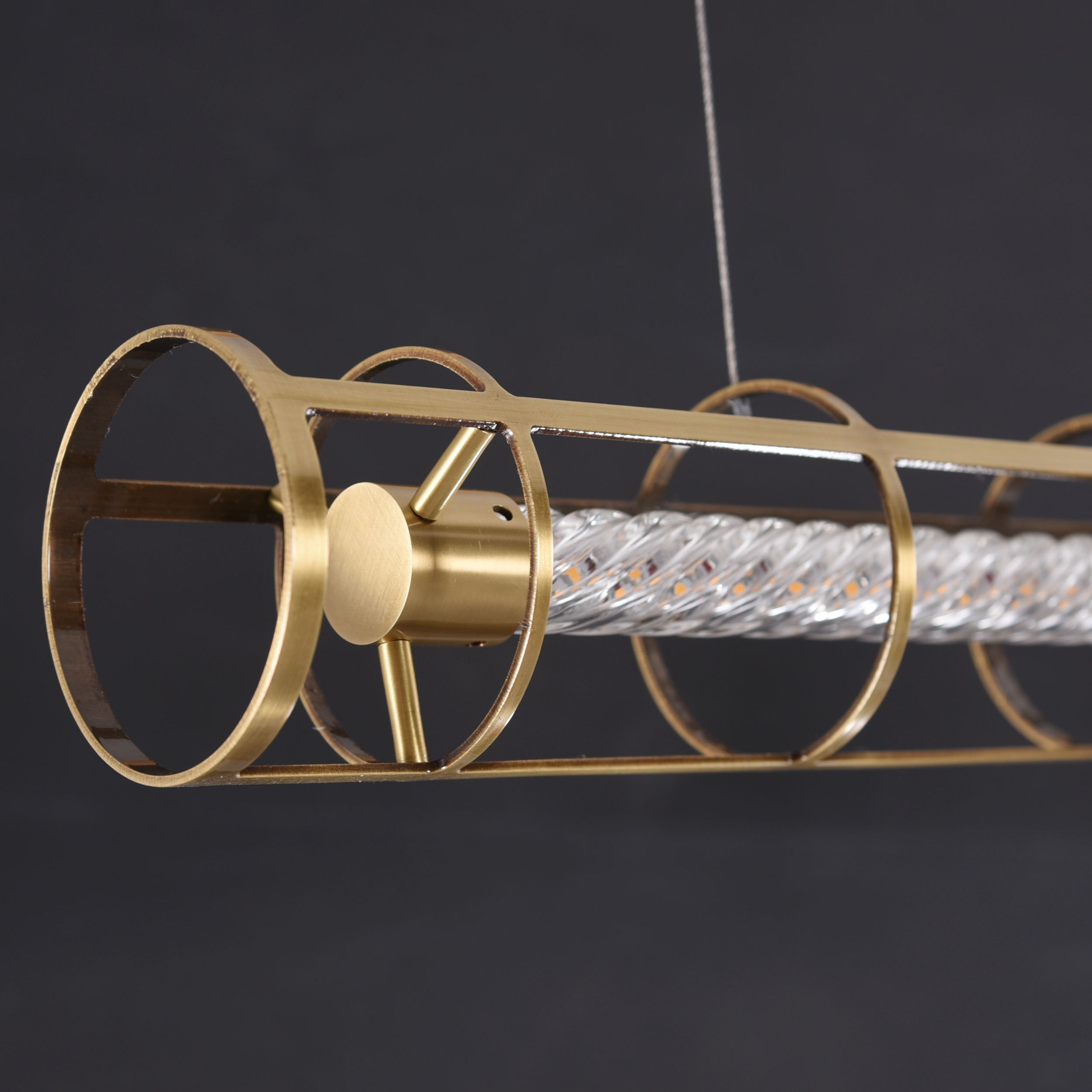 Tonger Pant Linear Chandelier Brass