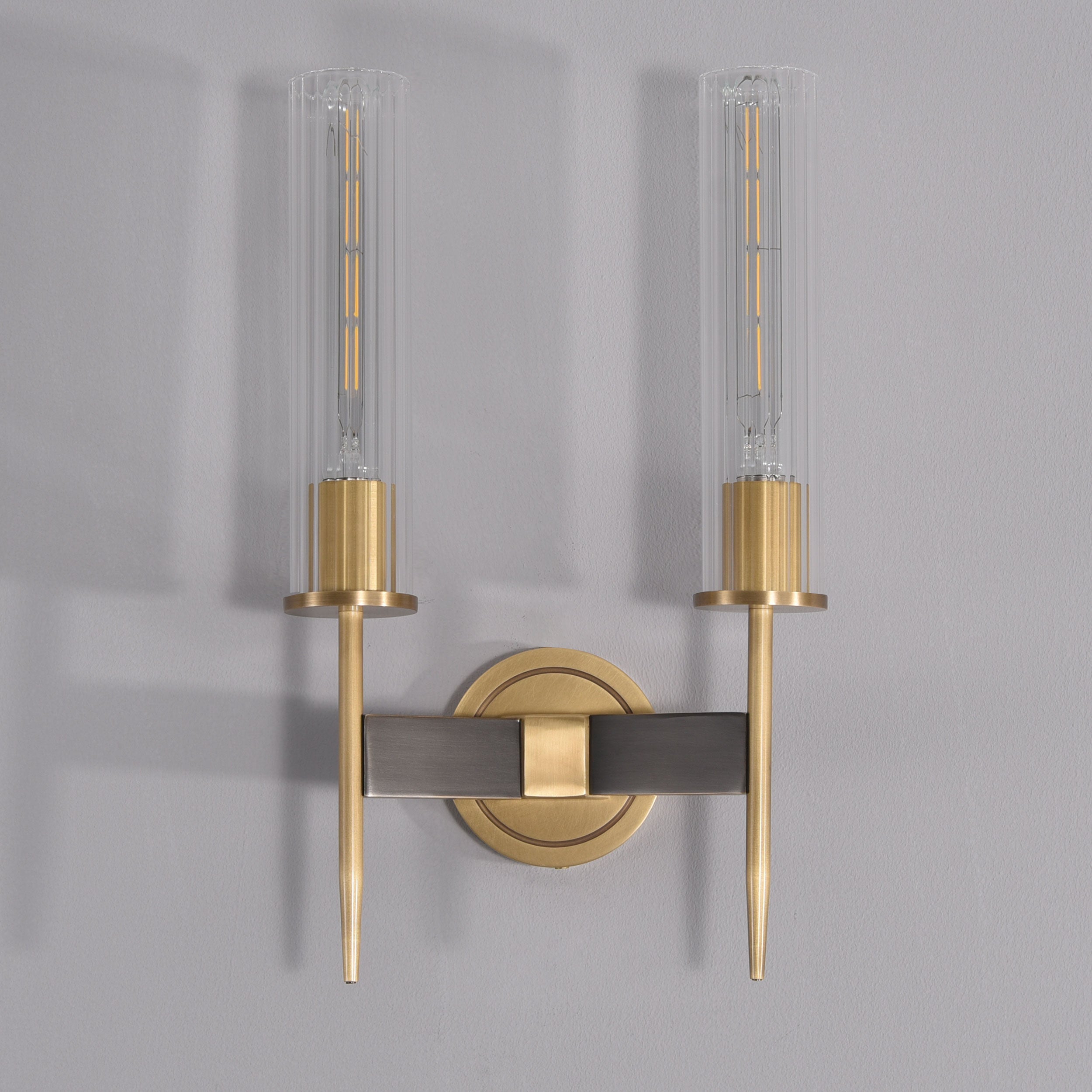 Figure Double Sconce Brass