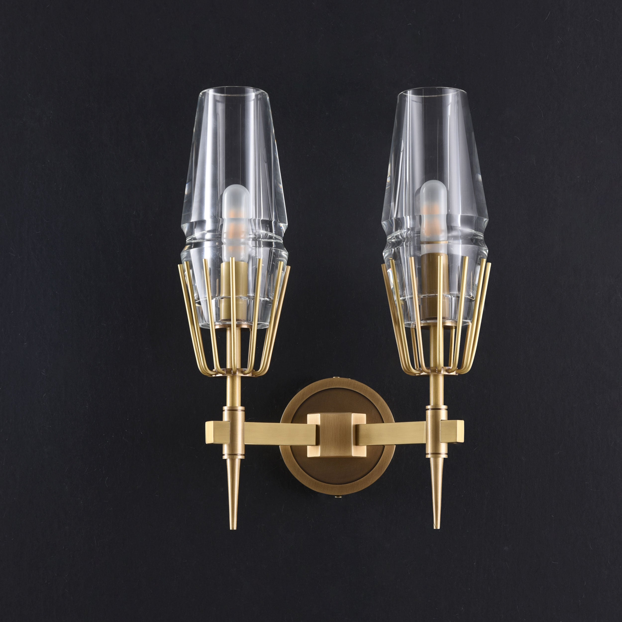 TATA Crystal Double Sconce Brass