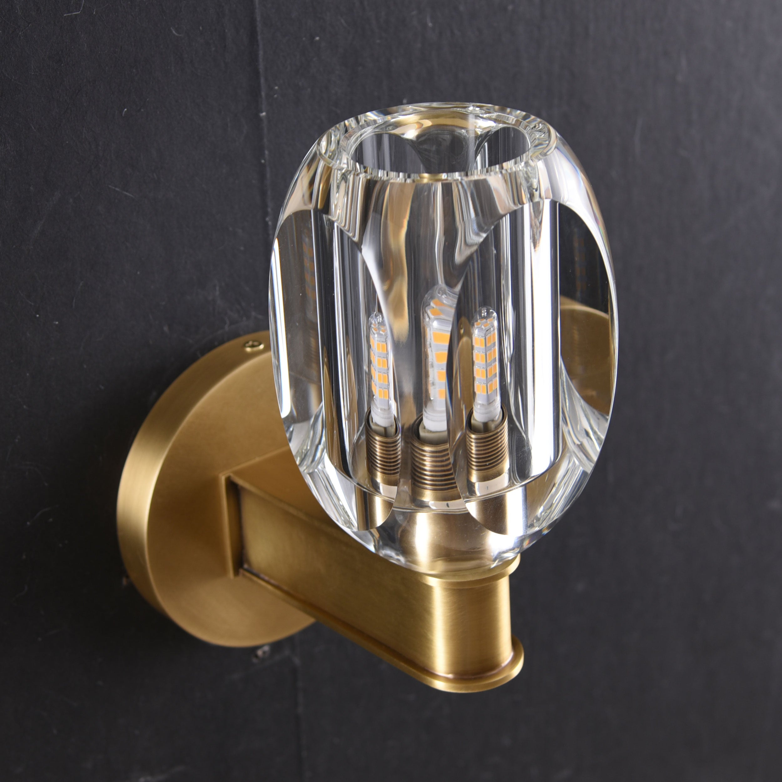 Toll Crystal Sconce Brass
