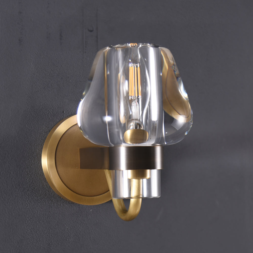 Aptay Single Crystal Sconce brass