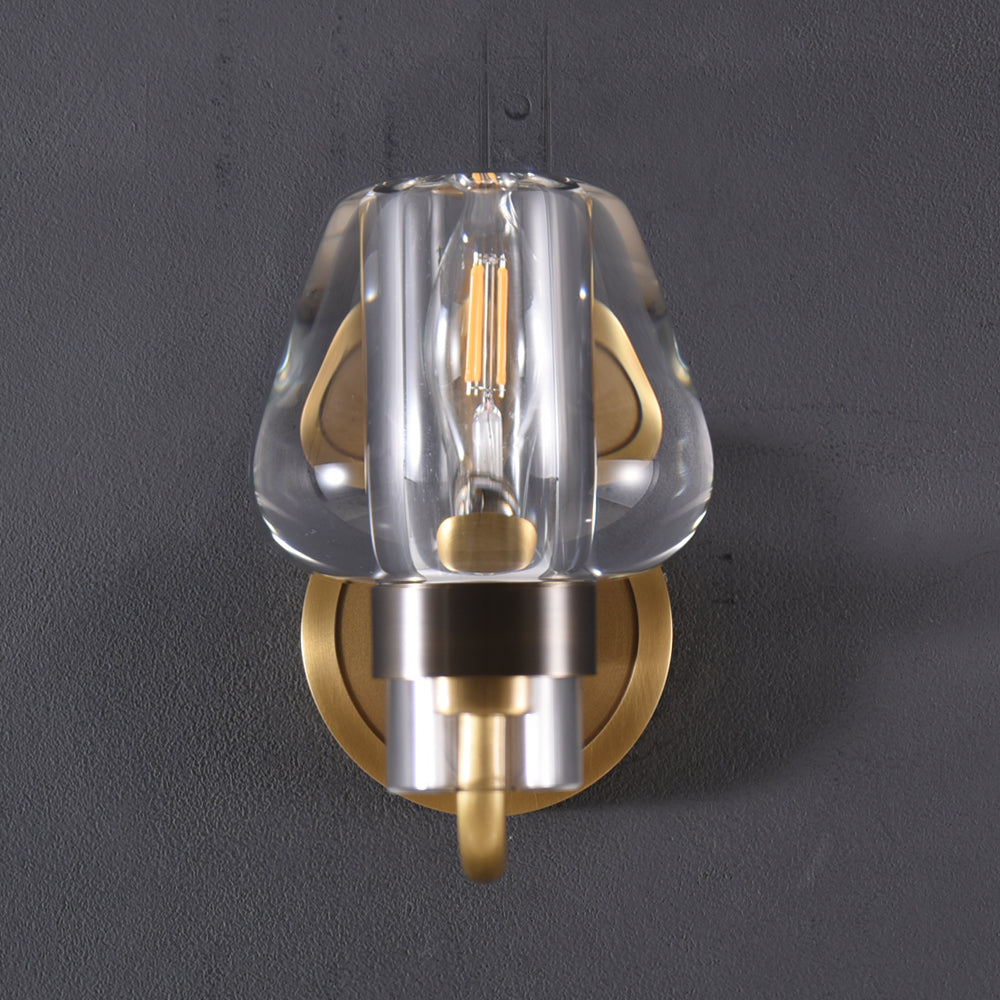 Aptay Single Crystal Sconce brass