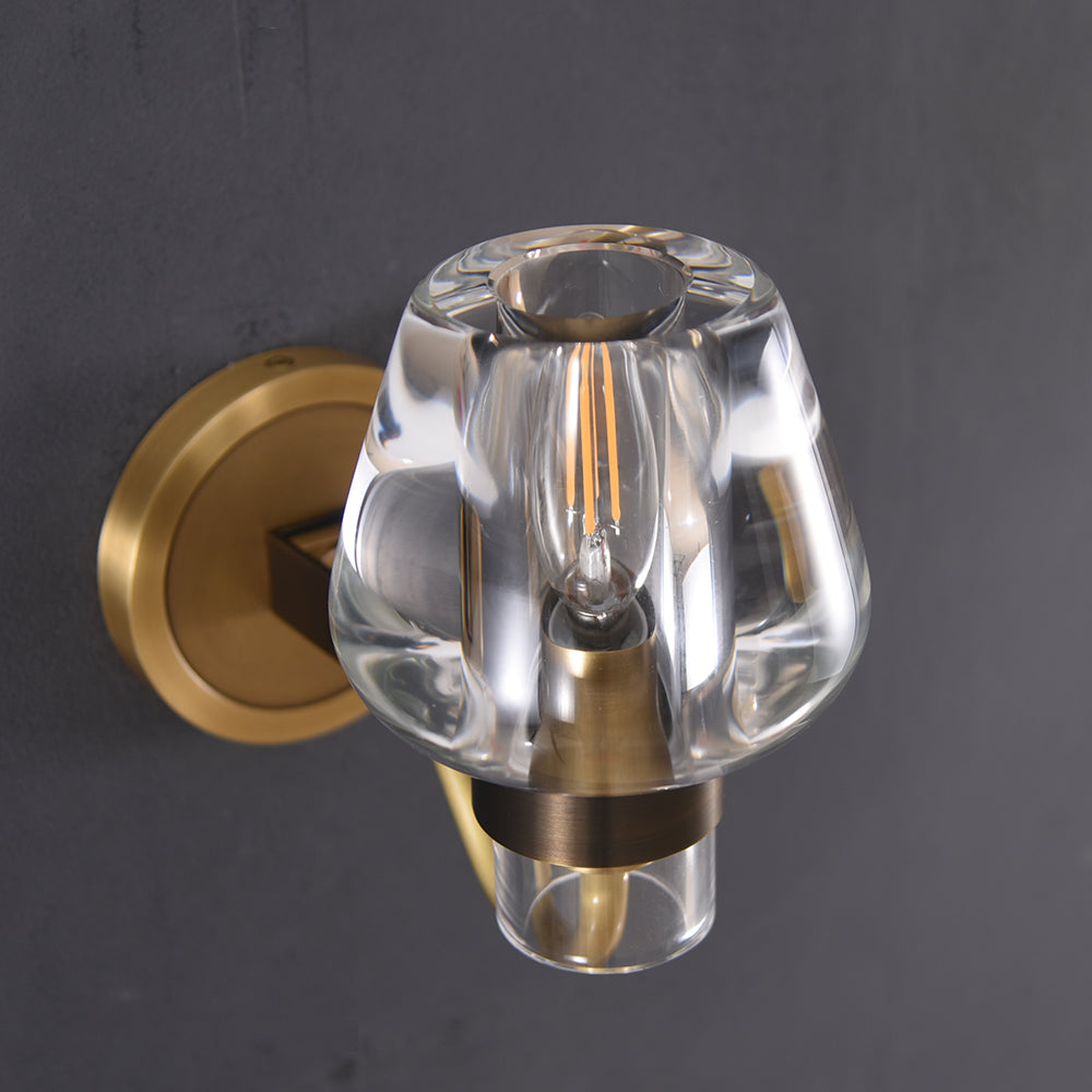 Aptay Single Crystal Sconce brass